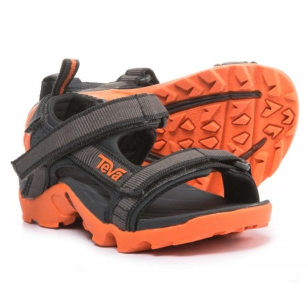 TEVA Tanza Sandals Youth 1 Grey / Orange NIB